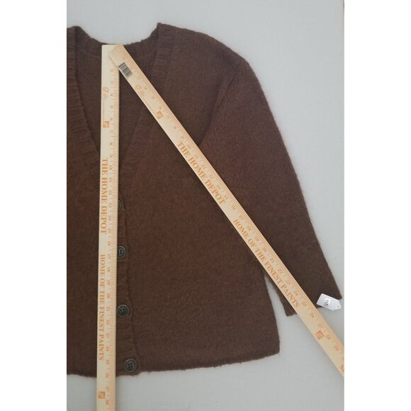 INSIGHT WOMEN'S MOHAIR MIX KNITTED CROPPED BUTTON CARDIGAN SIZE 2 #847 - Picture 6 of 11